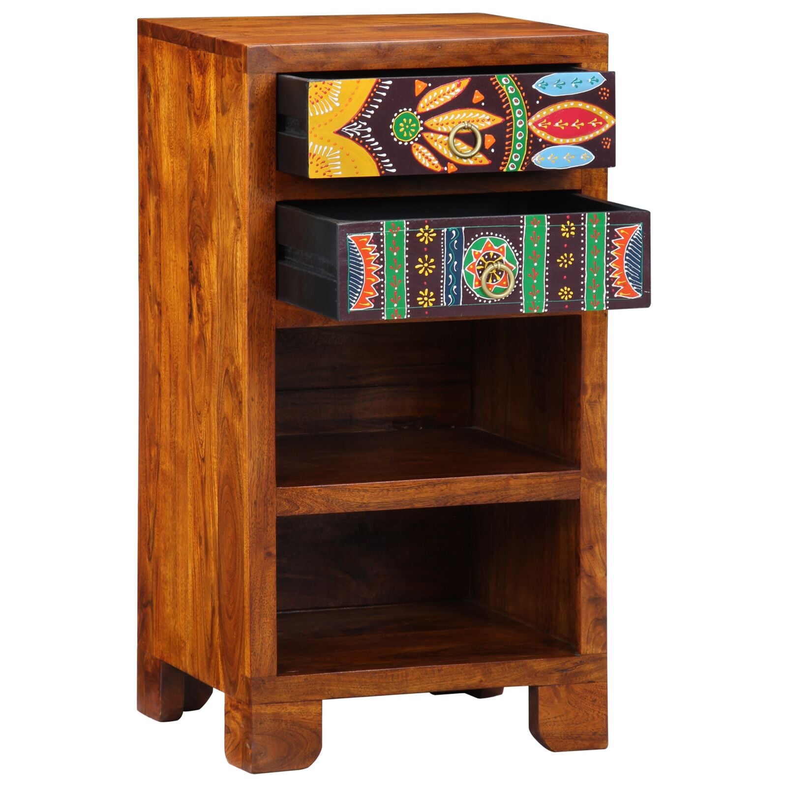 Beistelltische Braun Massivholz Mango Klein Dekorative Intarsien