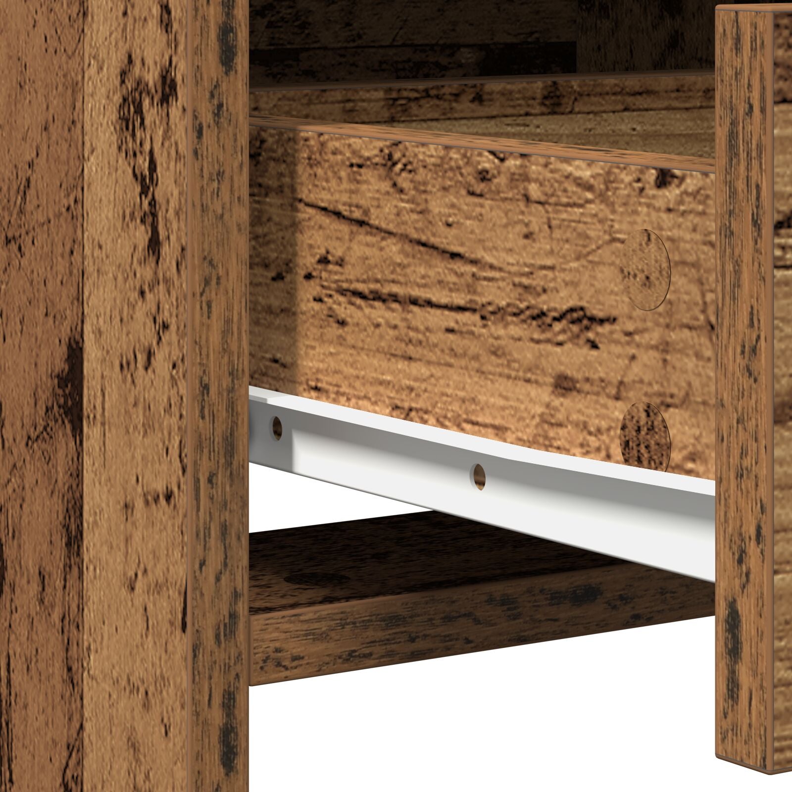 2 Teiliges Schminktischset mit LED alte Holzoptik Spanplatte