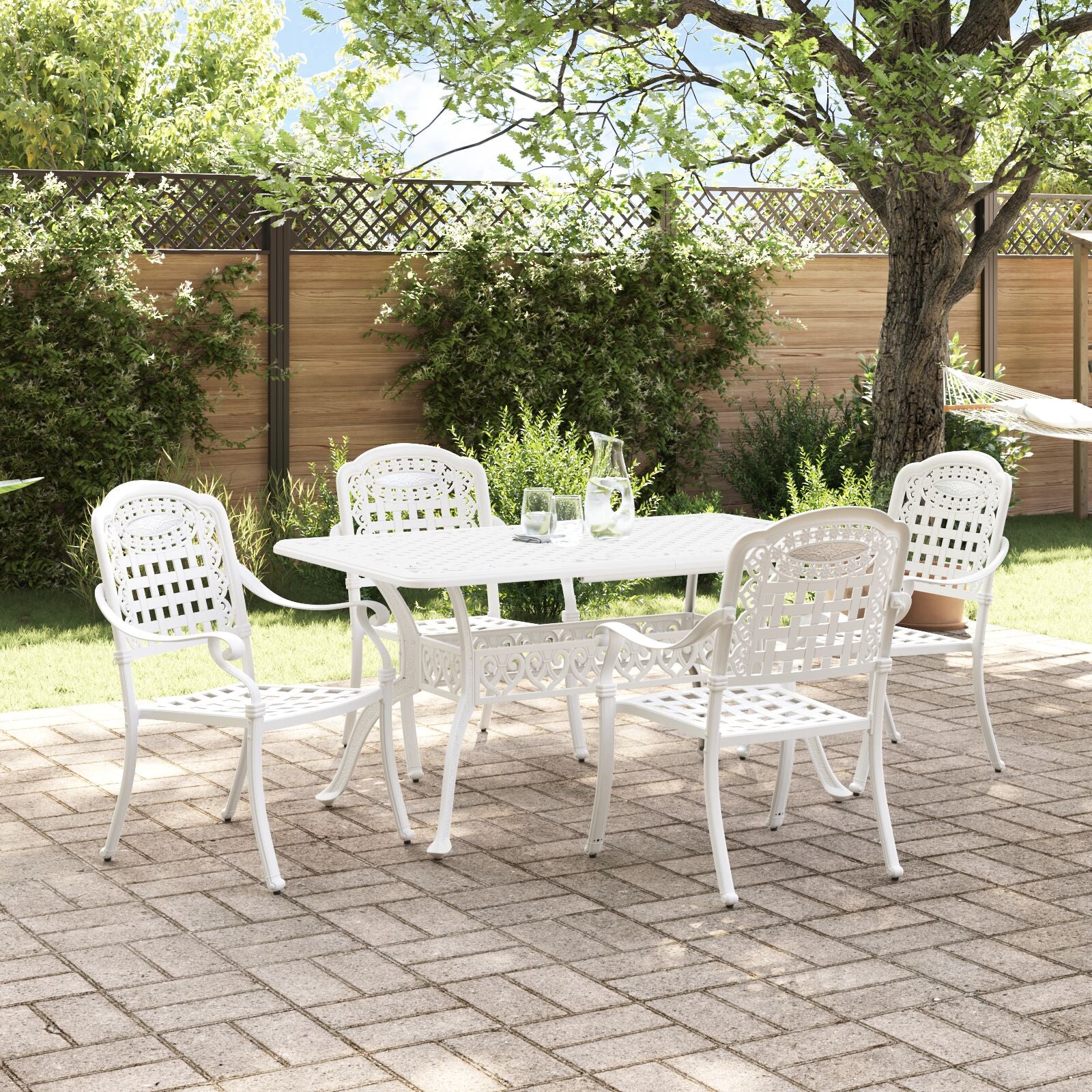 Set aus 3 Weiß Gussaluminium Groß Dekorative Intarsien