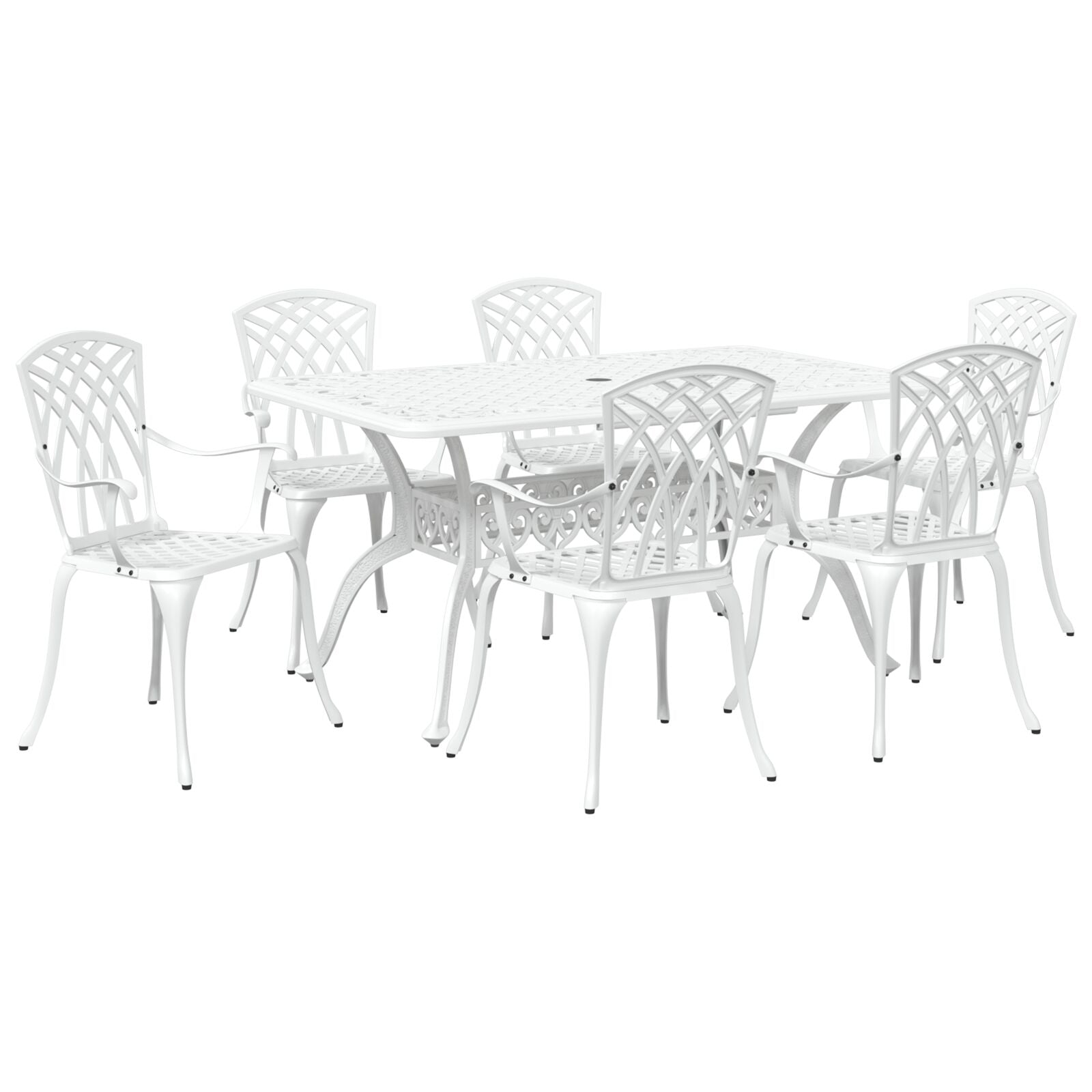 Set aus 4 Weiß Gussaluminium Groß Dekorative Intarsien
