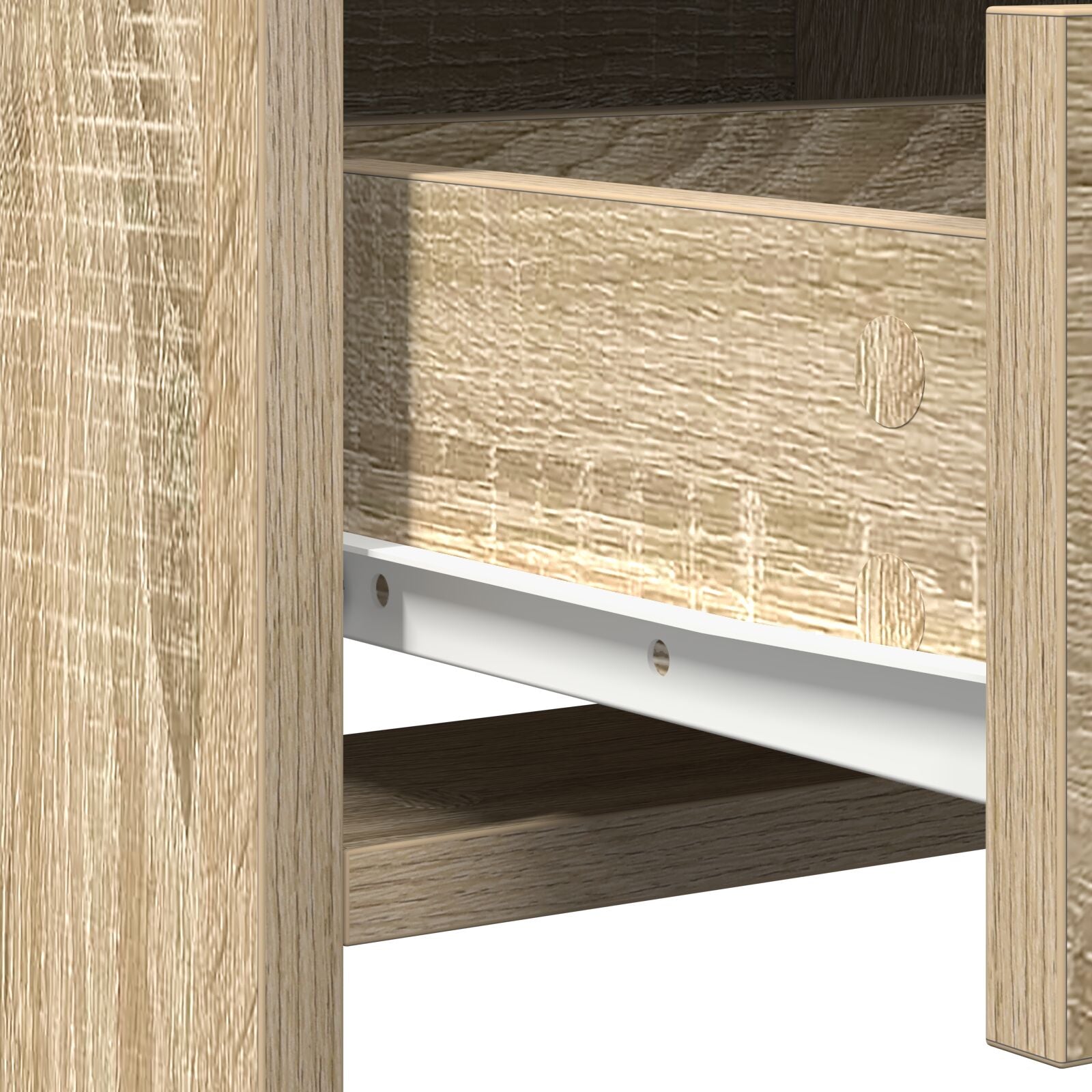 2-teiliger Kosmetiktisch Set mit LED Sonoma Eiche Spanplatte