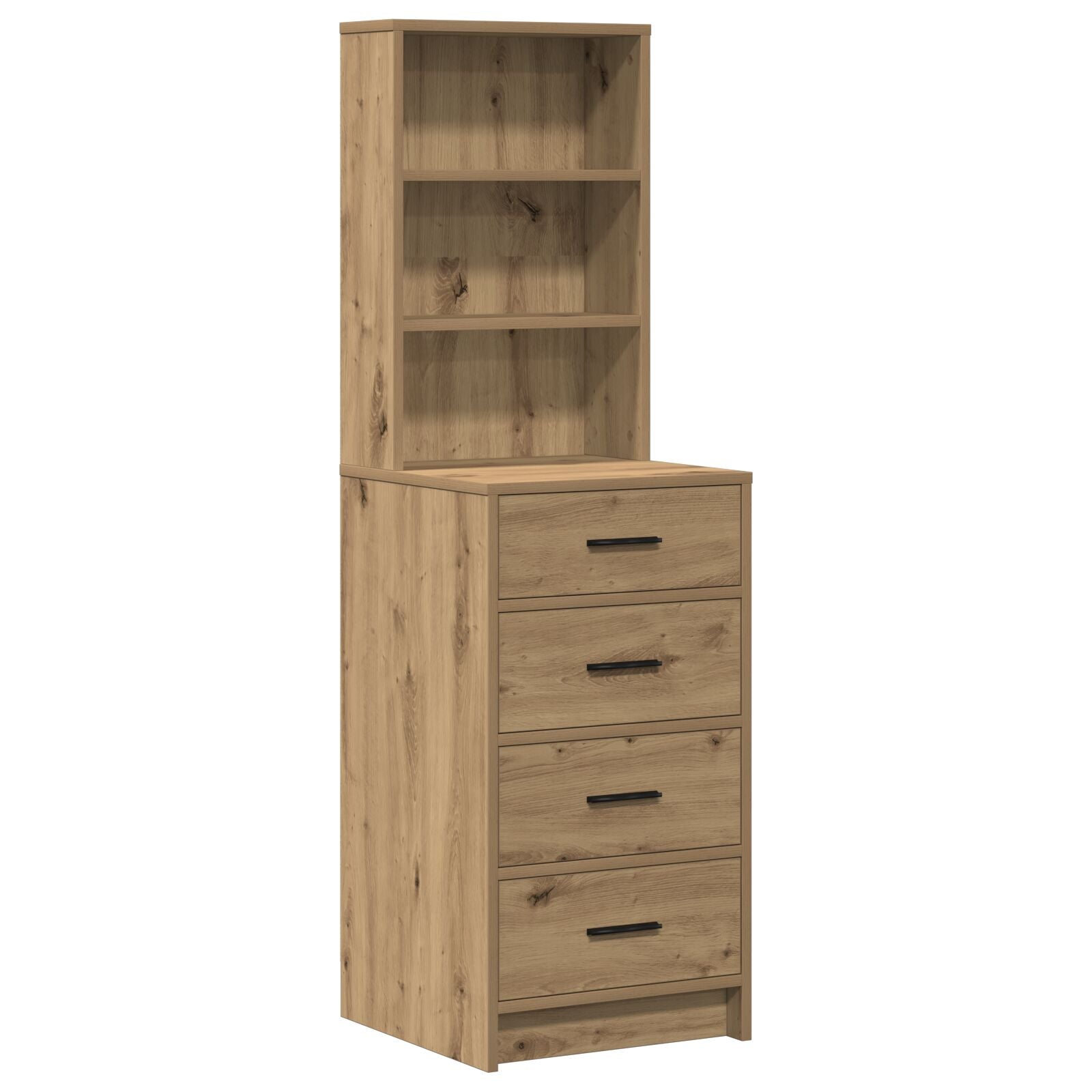 3-teiliges Schminktischset mit LED in Artisan Eiche Holzwerkstoff