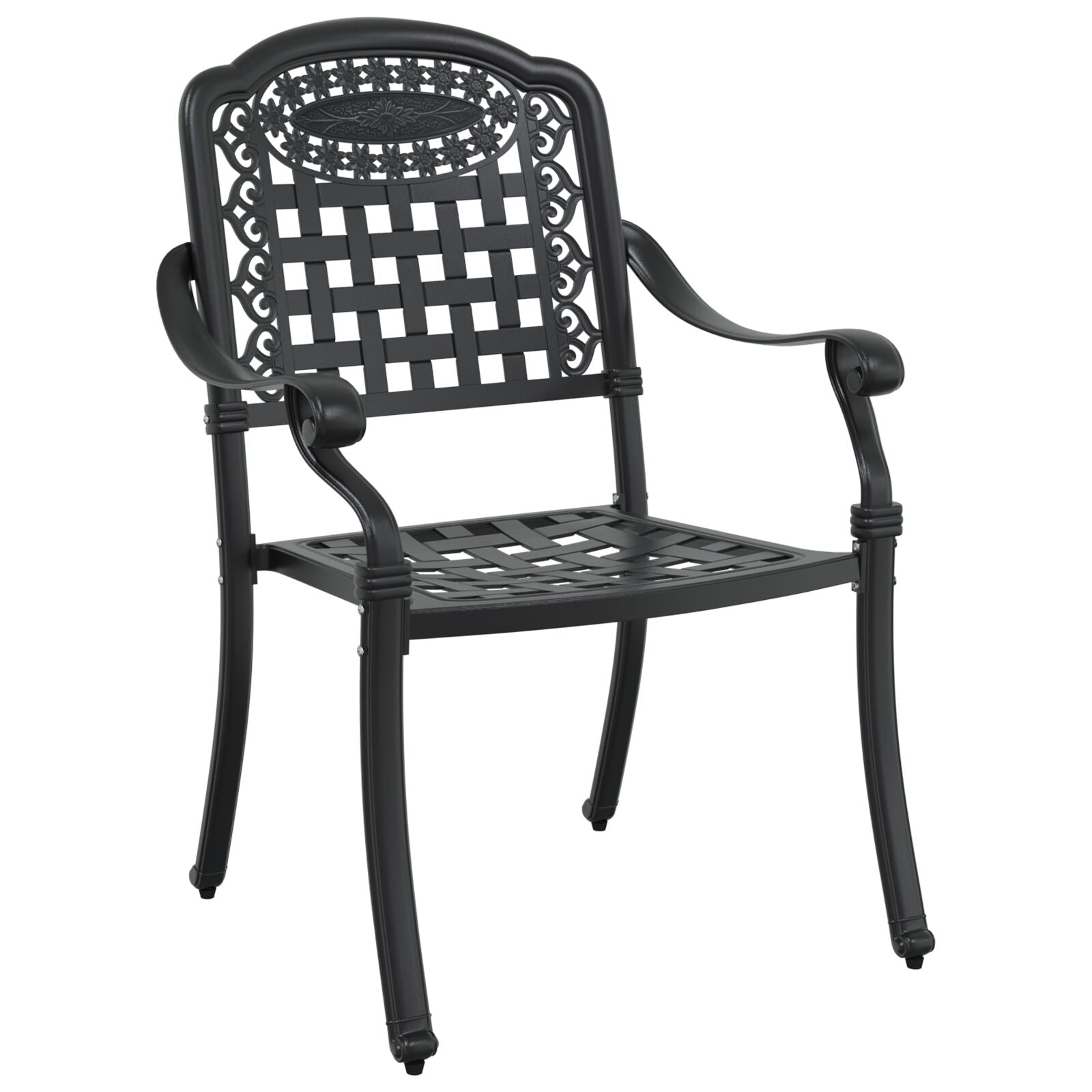 Set aus 4 Schwarz Gussaluminium Mittel Dekorative Intarsien
