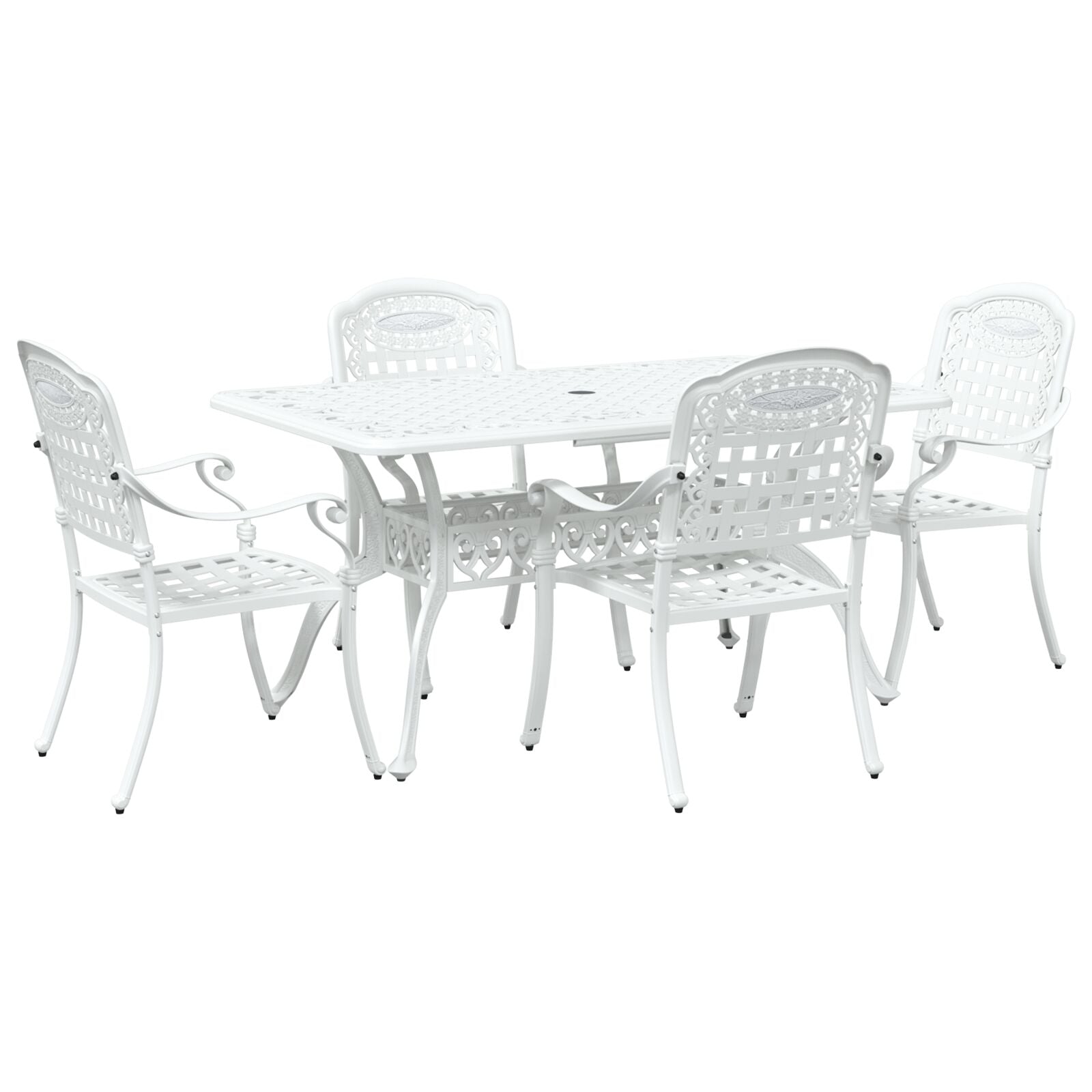 Set aus 3 Weiß Gussaluminium Groß Dekorative Intarsien