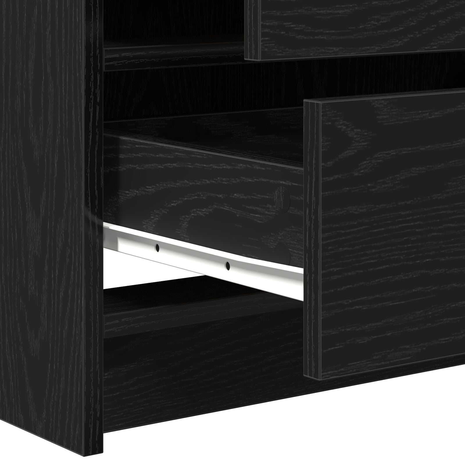 3-teiliges Schminktisch Set mit LED aus Holzwerkstoff in Schwarz