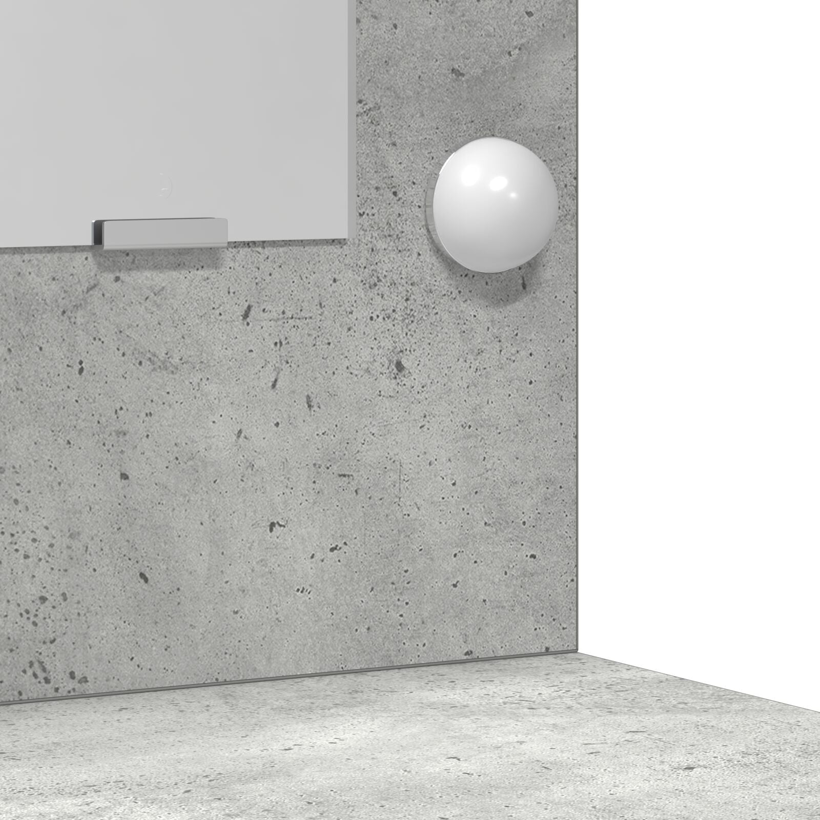 2-teiliges Schminktisch-Set mit LED in Beton Grau aus Holzwerkstoff