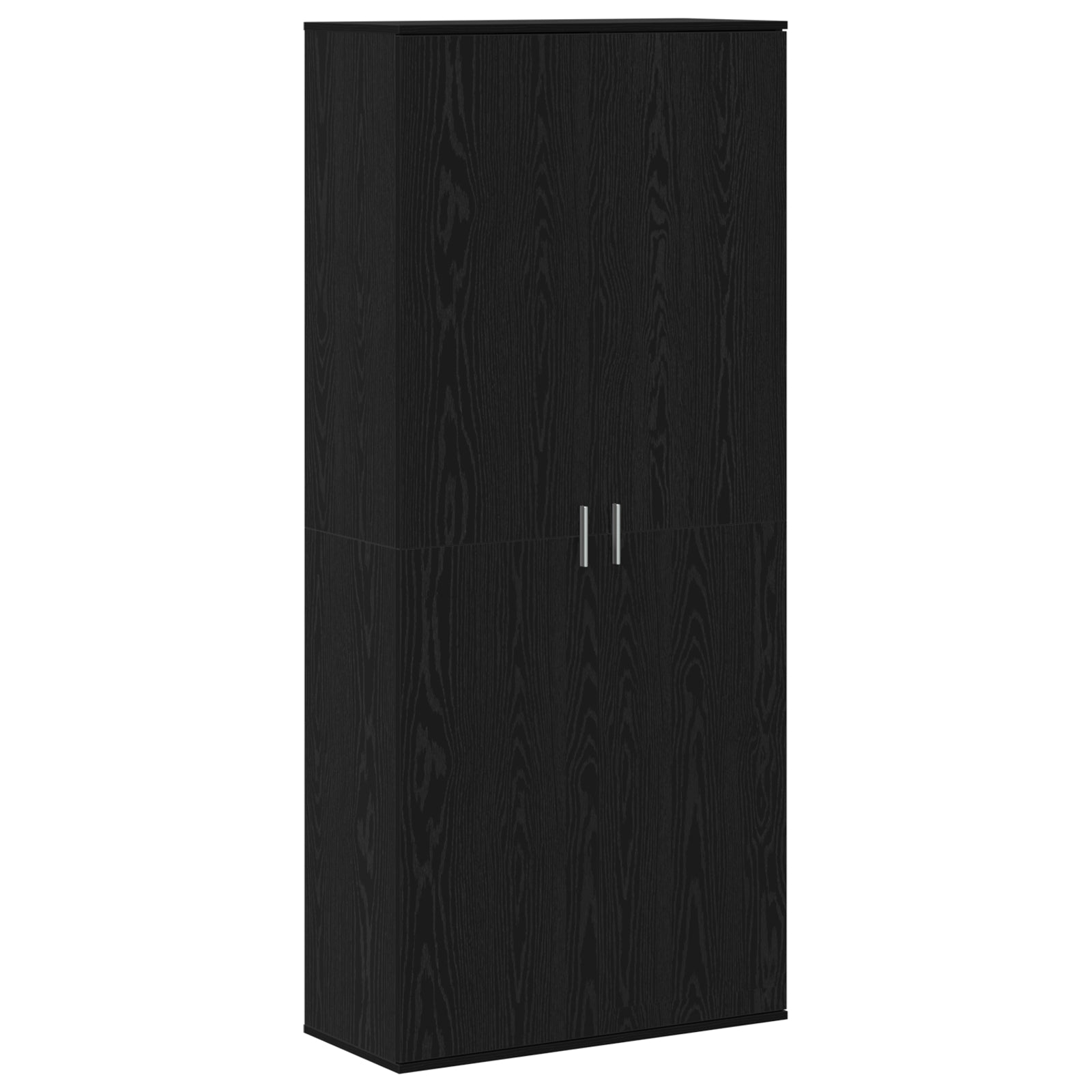 Highboard Schwarz Eiche 80x35x180 cm Holzwerkstoff