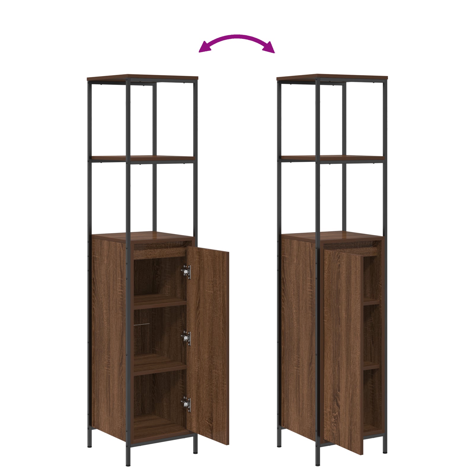 2-tlg. Badmöbel-Set Braun Eiche Holzwerkstoff
