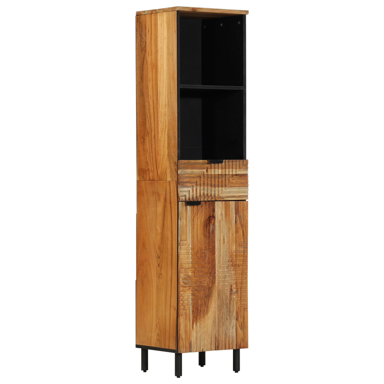 3-tlg. Badmöbel-Set Braun Massivholz Akazie